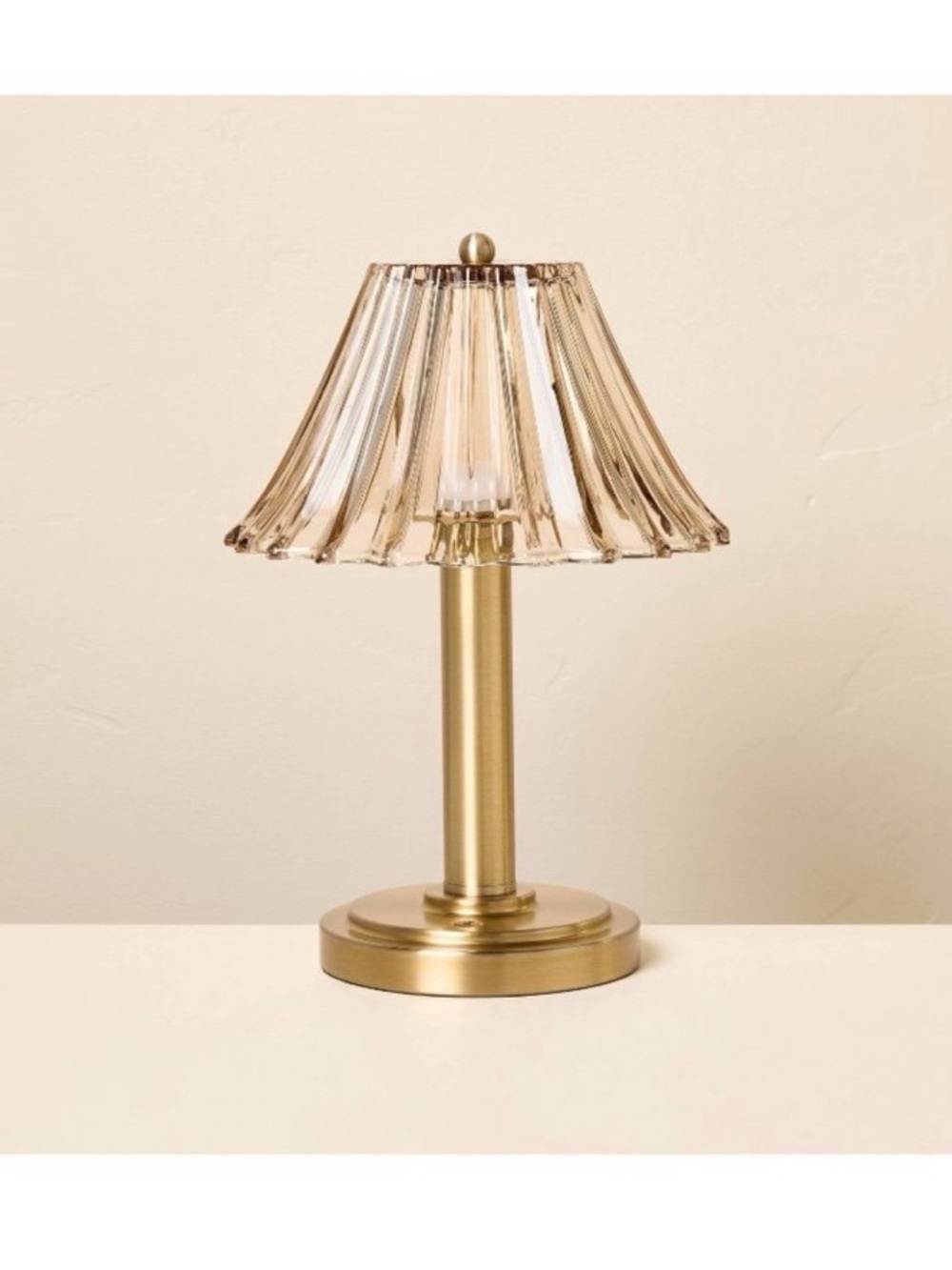 Glass Shade Table Lamp Tan - Hearth & Hand™ with Magnolia Holiday Christmas